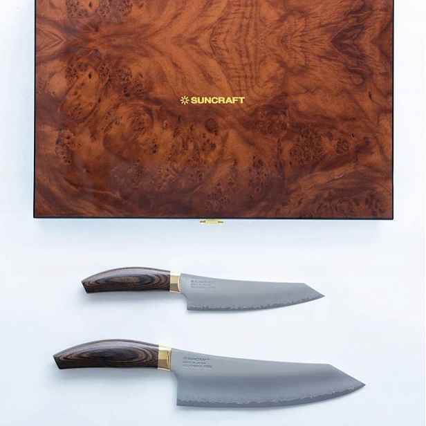 Sada 2 nožů Suncraft Elegancia SG2 šéfa 20 cm petty 15 cm damašková