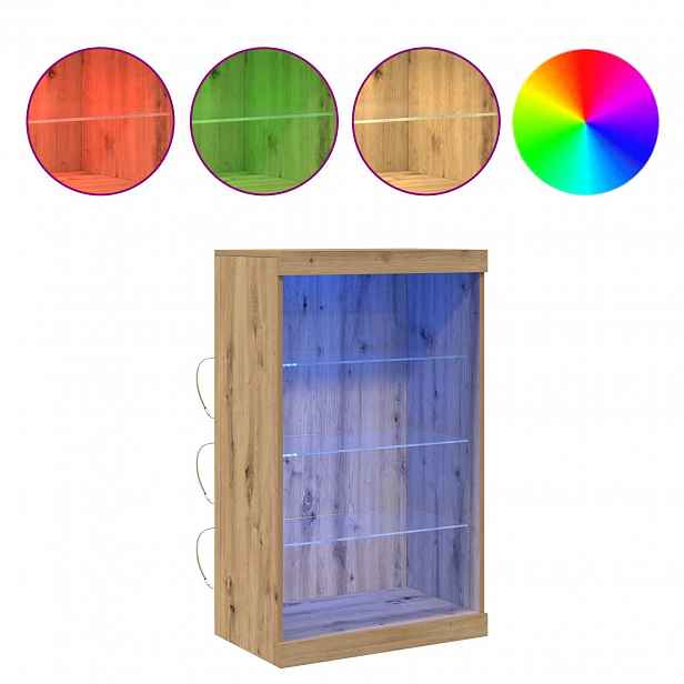vidaXL LED komoda Artisanový dub 60,5 x 37 x 100 cm Kompozitní dřevo