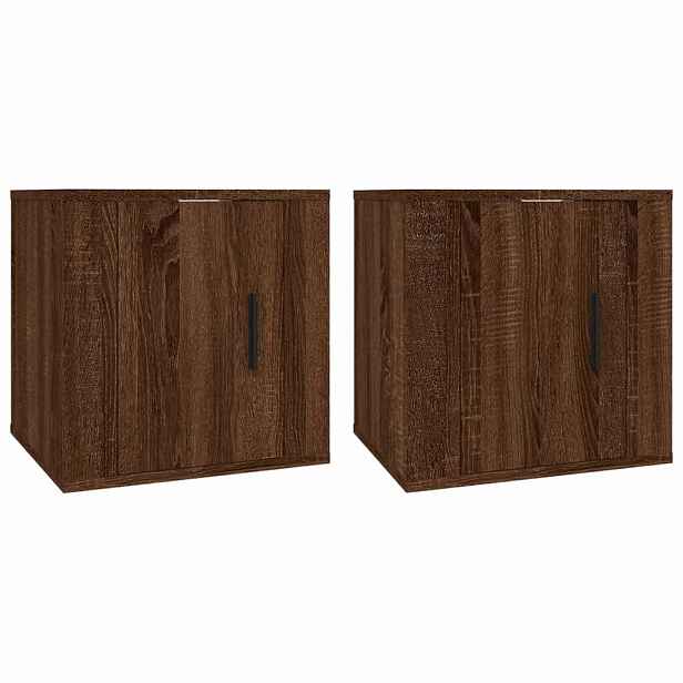 vidaXL Nástěnné TV skříňky 2 ks hnědý dub 40 x 34,5 x 40 cm