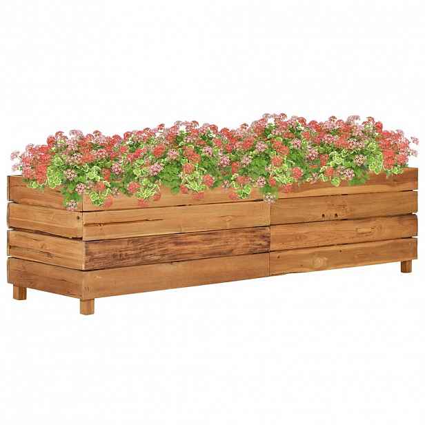 vidaXL Vyvýšený záhon 150x40x38 cm recyklované teakové dřevo a ocel