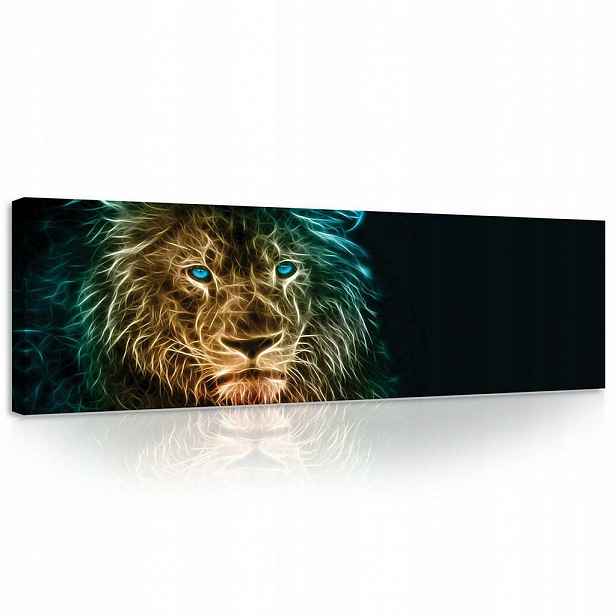 Wallarena OBRAZY Lev Abstraktní Moderní Obývací pokoj Ložnice 145x45