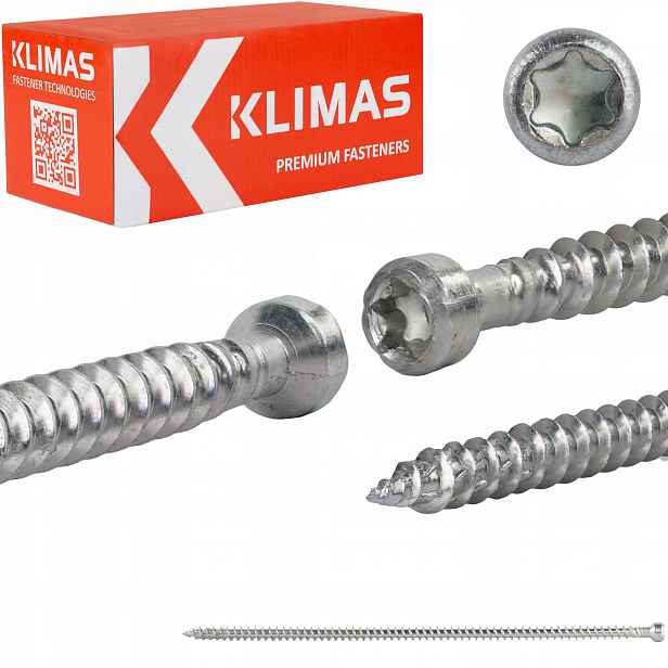 Tesařské vruty 10x330 mm 25 ks torx plný válcový závit Klimas Wkfc