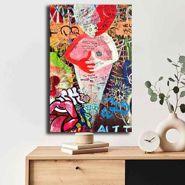 Dekorativní obraz na plátně barevný svět, 45 x 70 cm
