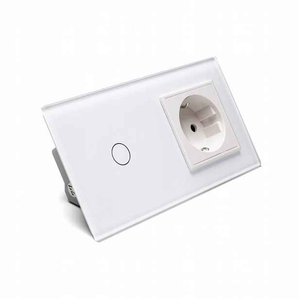 Dotykový spínač Livolo jednoduchý elektrická zásuvka 16A bílá