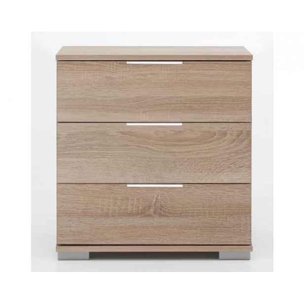 Noční stolek Easy Plus, 3 zásuvky, dub sonoma
