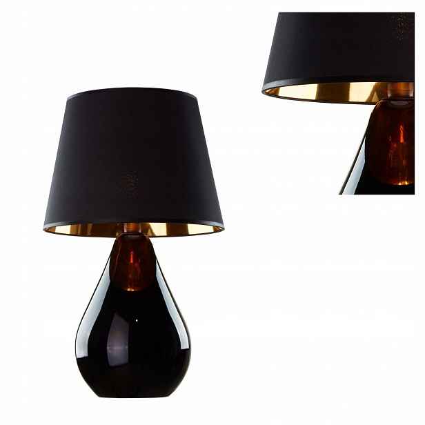 Stolní kabinetová lampa Noční Lacrima Černá 1xE27 Látka Tk Lighting