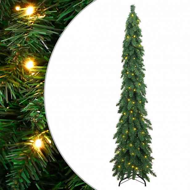 vidaXL Umělý vánoční stromek s LED osvětlením 130 LED 210 cm
