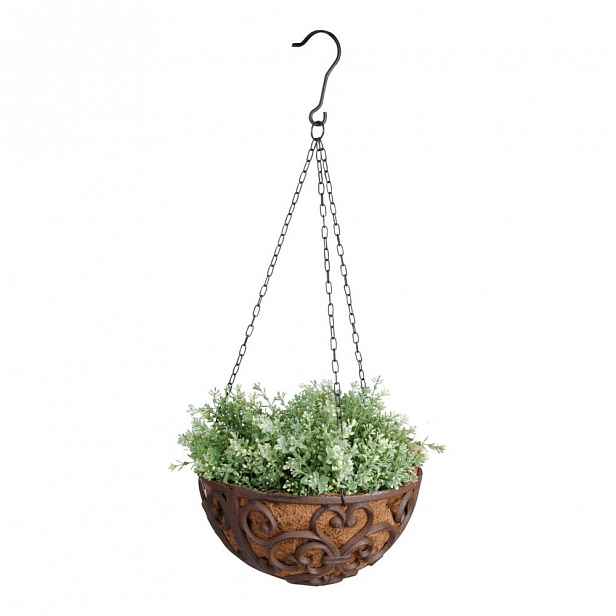 Závěsný litinový koš Esschert Design, ⌀ 30 cm