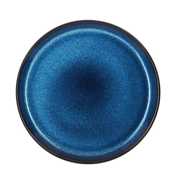 Černý/modrý dezertní  talíř z kameniny ø 21 cm Gastro Dark Blue/Black – Bitz