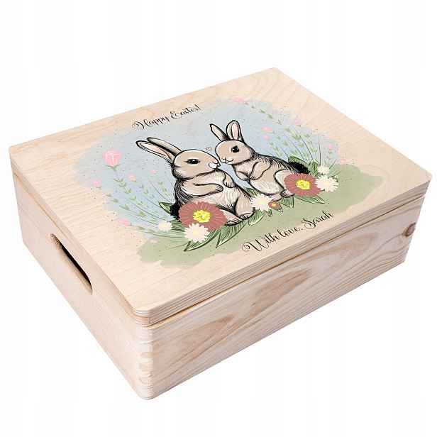 Krabička dřevěná krabička s gravírováním dárek pro dítě, sladkosti 40x30