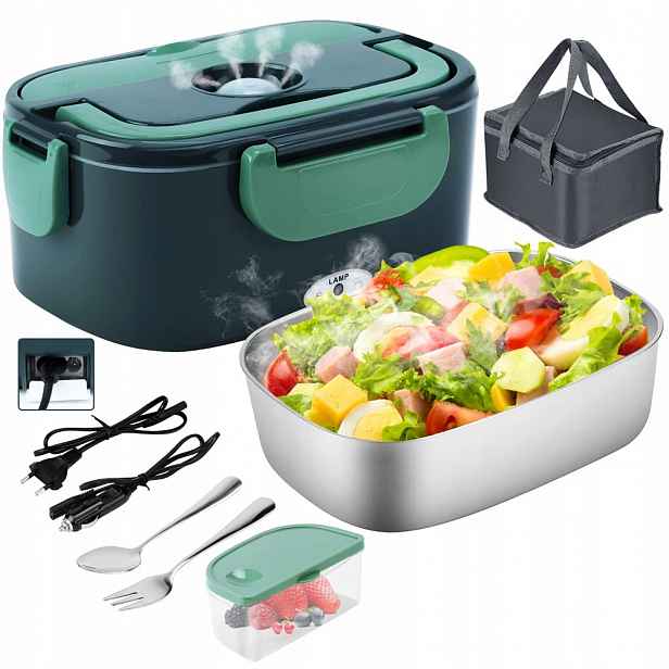 Elektrický Obědový Box, Vyhřívaná Termoska 220 V/12 V/24V1.5 L