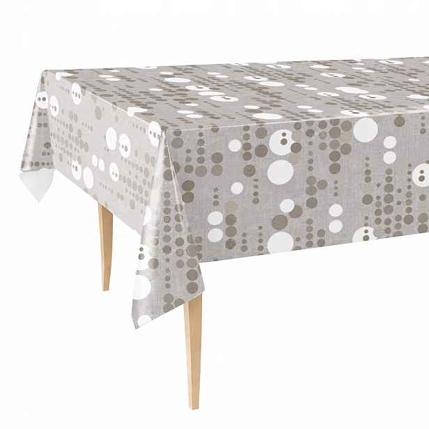 Cerata Tlustý Ubrus 140x450 Šedý s puntíky Omyvatelný Skvrnitý Pvc