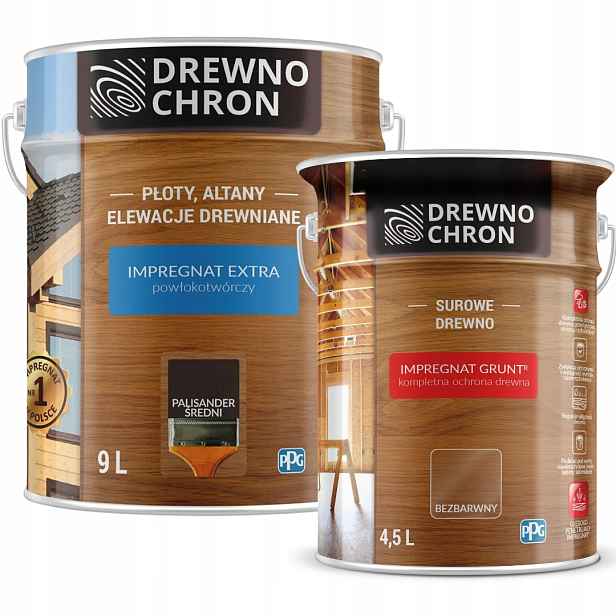 Drewnochron Impregnace 9 L Palisandr Střední Drewnochron Zemina 4,5 L