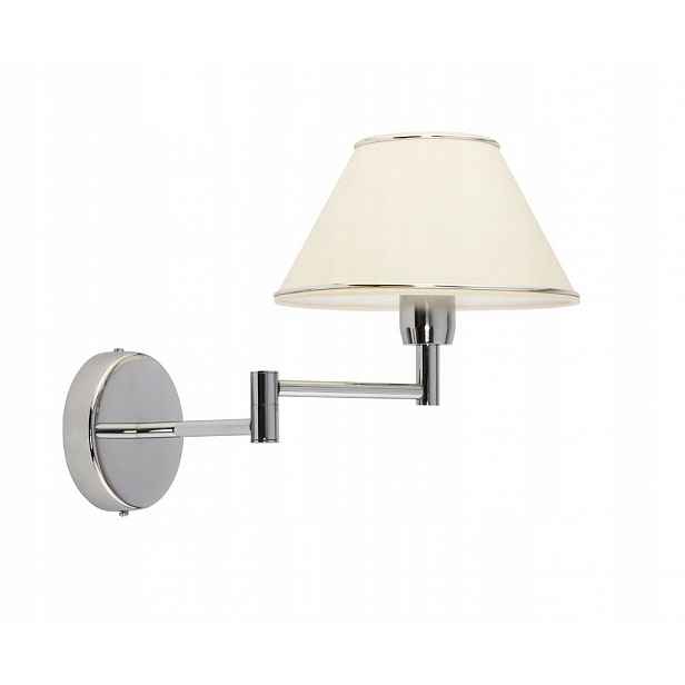 Regulovatelné nástěnné svítidlo Begamo Silver Ecru Abažur 1xE27 Nástěnná lampa Pokoj Dům