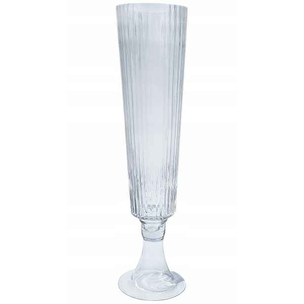 Skleněná váza vysoká rýhovaná 65 cm BB399-1