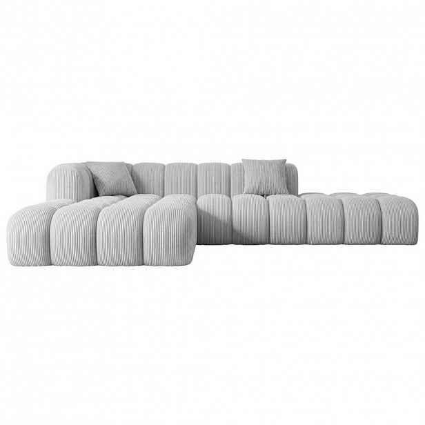 ALTDECOR ROHOVÁ SEDACÍ SOUPRAVA s otomanem vlevo OLEA-L2 – 289 x 176 x 71 cm, šedá