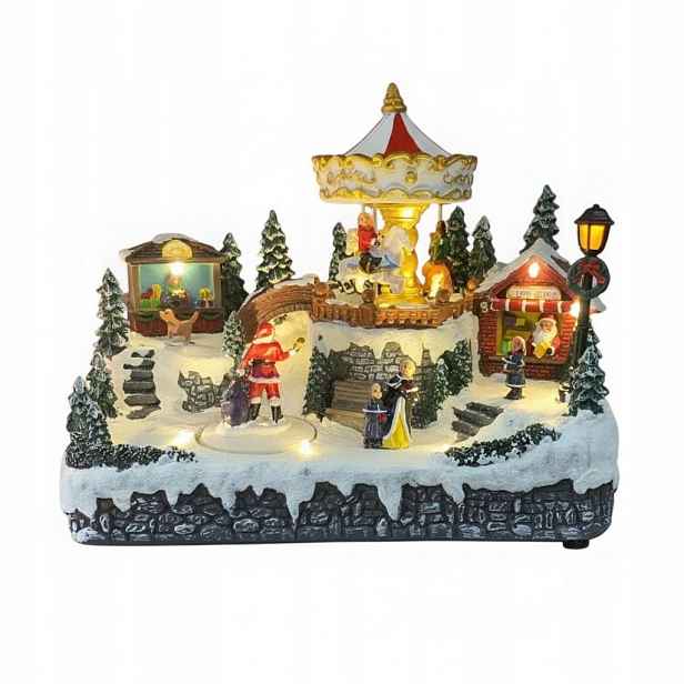 Vánoční kolotoč Led animovaný 29 Cm