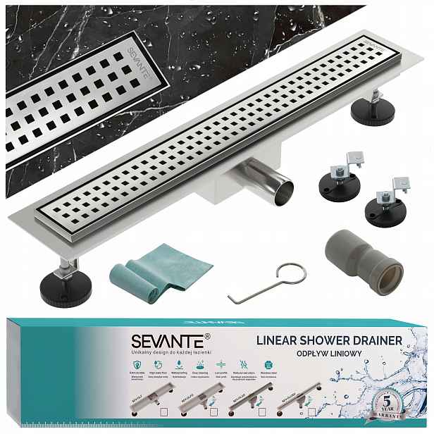 Lineární odtok s maskovacím otvorem 50 cm Flat inox ocel 304 s velkou průchodností