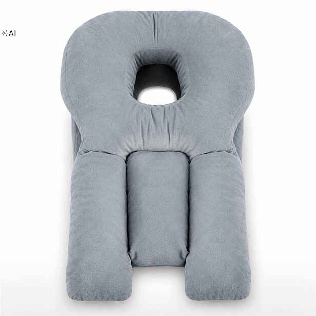 Polštář Ergonomická Operace Oka Pro Spaní Na Břiše 70*47 CM Šedý