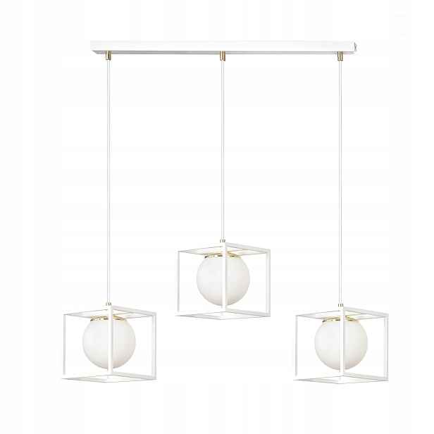 Industriální závěsná stropní lampa Spazio 3 White Loft Glamour