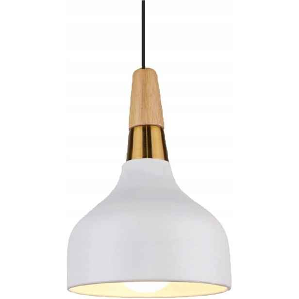 Moderní závěsná stropní lampa ze dřeva a kovu s nastavitelnou výškou