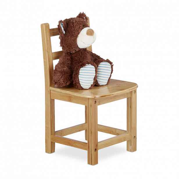 Relaxdays ŽIDLE Přírodní z bambusu pro děti 50x28,5x28 cm