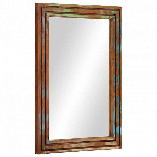 vidaXL Koupelnové zrcadlo 50 x 70 cm masivní akáciové dřevo a sklo