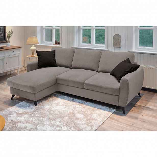 Livetastic ROHOVÁ ROZKLÁDACÍ POHOVKA, kov, textil, kompozitní dřevo, šedohnědá