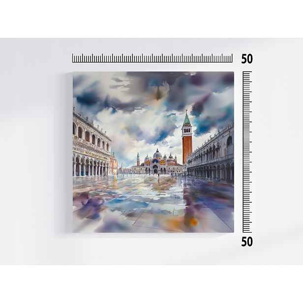 Obraz Na Plátně Canvas Pohled Na Město Benátky Náměstí Svatého Marka Bazilika 50x50
