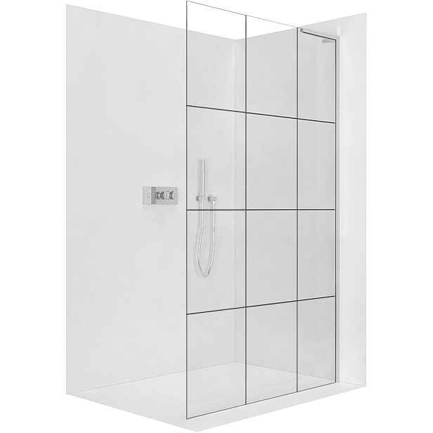 Sprchová zástěna Walk-in Onyx L-pravá vzpěra - 8 mm - chrom, industriální sklo - 120x200 cm