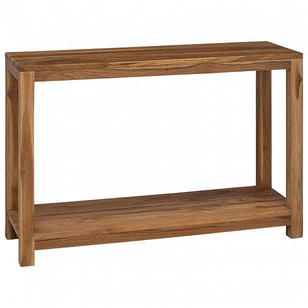 vidaXL Konzolový stolek Přírodní 110 x 35 x 75 cm Pevné teakové dřevo