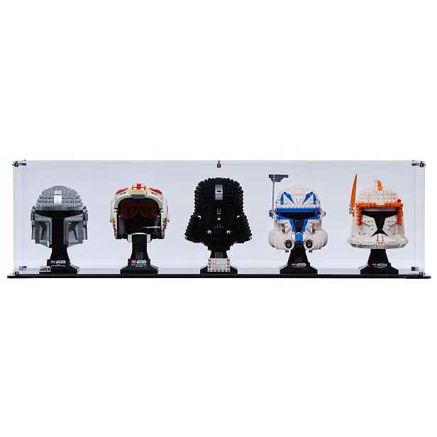 Vitrína Blacked Brick pro 5x Lego Helma Star Wars Marvel Heroes DC