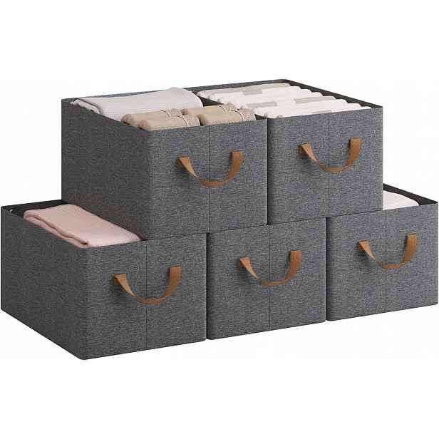Woltu Skládací Úložné Boxy Koš Sada 5 Ks 37 X 26 X 20 CM