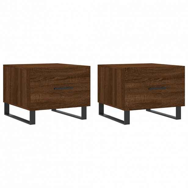 vidaXL Konferenční stolky 2 ks hnědý dub 50x50x40 cm kompozitní dřevo
