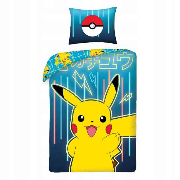 Dětské povlečení 140x200 cm sada povlečení Pokémon Pikachu oboustranná Hap