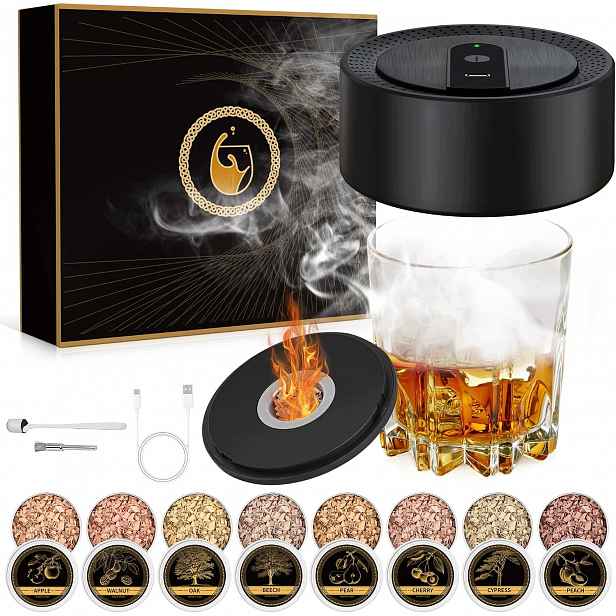 Sada Na Uzení Whisky Smoker S Nářadím Na Nápoje 8 Vůní Dárek