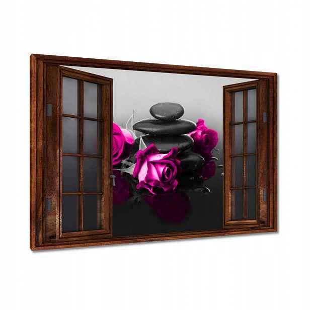 Obrazy 90x60 Růžová růže Spa Wellness