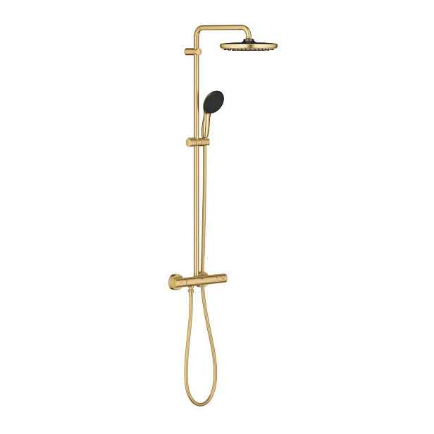Grohe Vitalio Start - Sprchový set s termostatem, průměr 25 cm, 2 proudy, kartáčovaný Cool Sunrise 26677GN1
