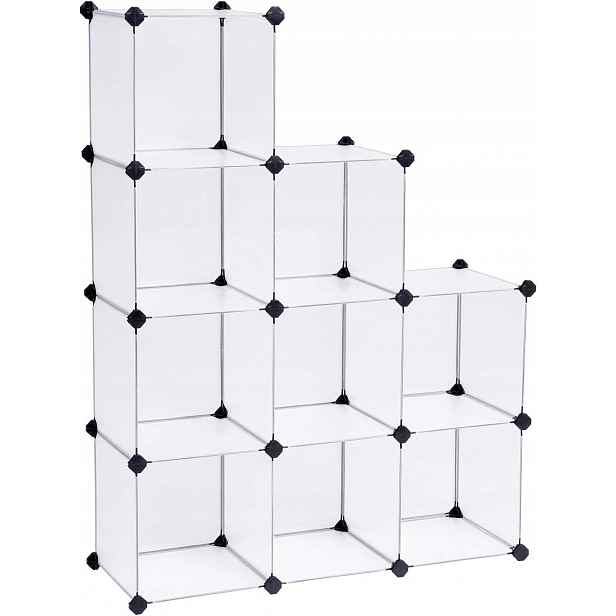 Modulární Regál Z Plastu Pp Bílý 93x31x123 cm 6 Polic