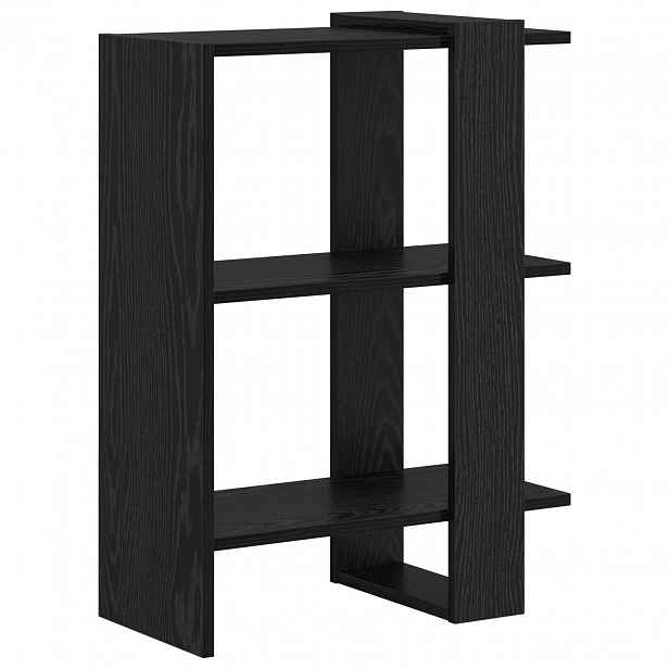 vidaXL Knihovna 2 úrovní 52 x 25 x 71,5 cm Kompozitní dřevo Černý dub