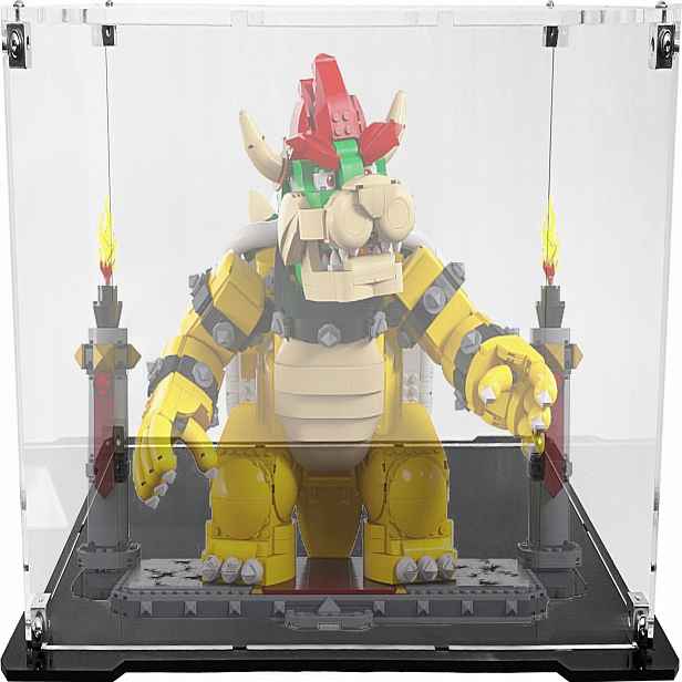 Vitrína s černou základnou pro stavebnici Lego 71411 Mario Mocný Bowser