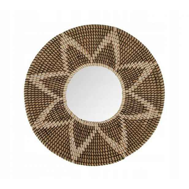 Zrcadlo Nástěnné Boho dekorace z mořské trávy 52 cm