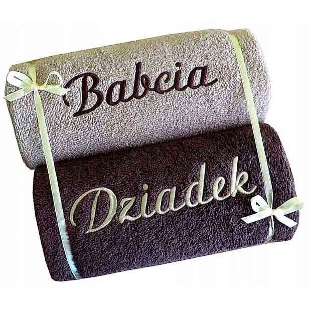 Dárek ke Dni Babičky A Dědečka, sada ručníků s Nápis, výšivka, jméno