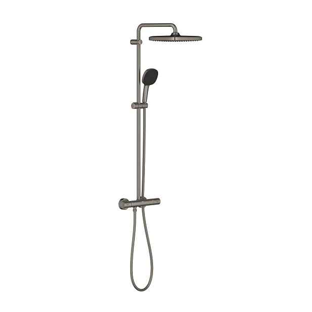 Grohe Vitalio Comfort - Sprchový set s termostatem, 25x25 cm, 2 proudy, kartáčovaný Hard Graphite 26696AL1