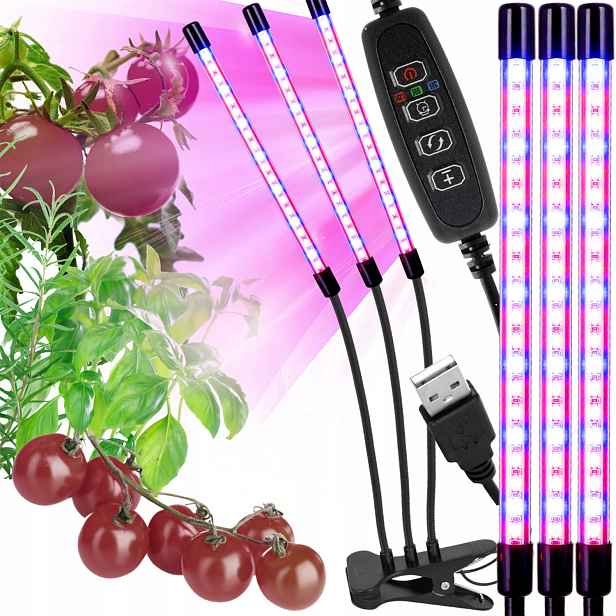 Lampa pro růst rostlin Heckermann 27W 3 hlavice