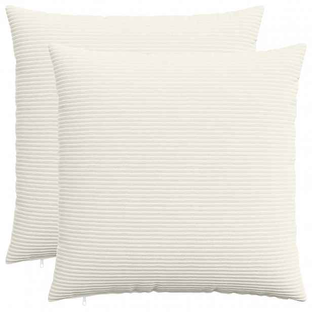 vidaXL Povlak na polštář 2 pcs HEERLEN Krémová 80 x 80 cm manšestr