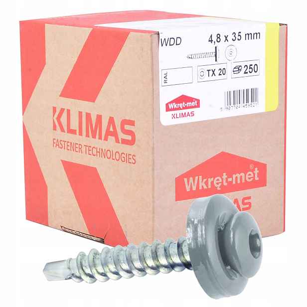 Zemědělské Vruty Do Dřeva Torx 4,8 x 35 Ral 9006 250 Ks Wdd Klimas