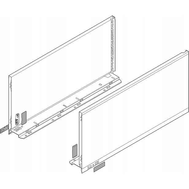 Blum 770F5002S Legrabox Pure, boky zásuvky, bílá matná barva NL=500