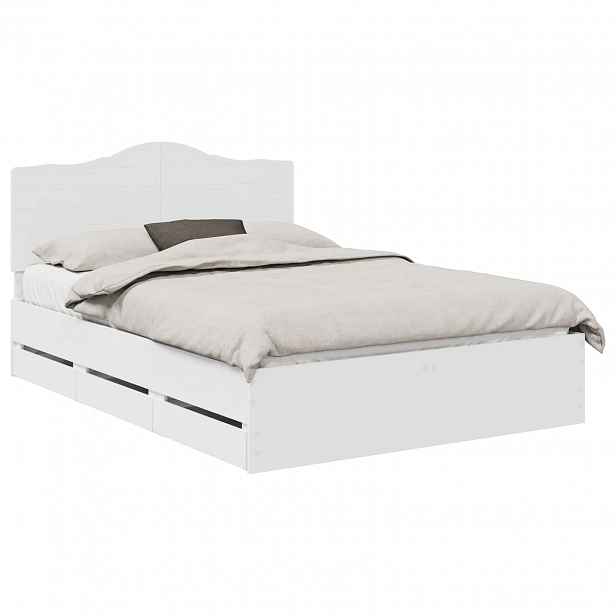 vidaXL Rám postele se zásuvkou Bílá 150 x 200 cm Inženýrské dřevo