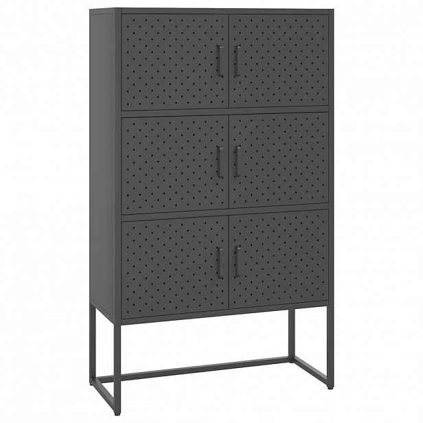 vidaXL Komoda antracitová 80 x 35 x 135 cm ocel